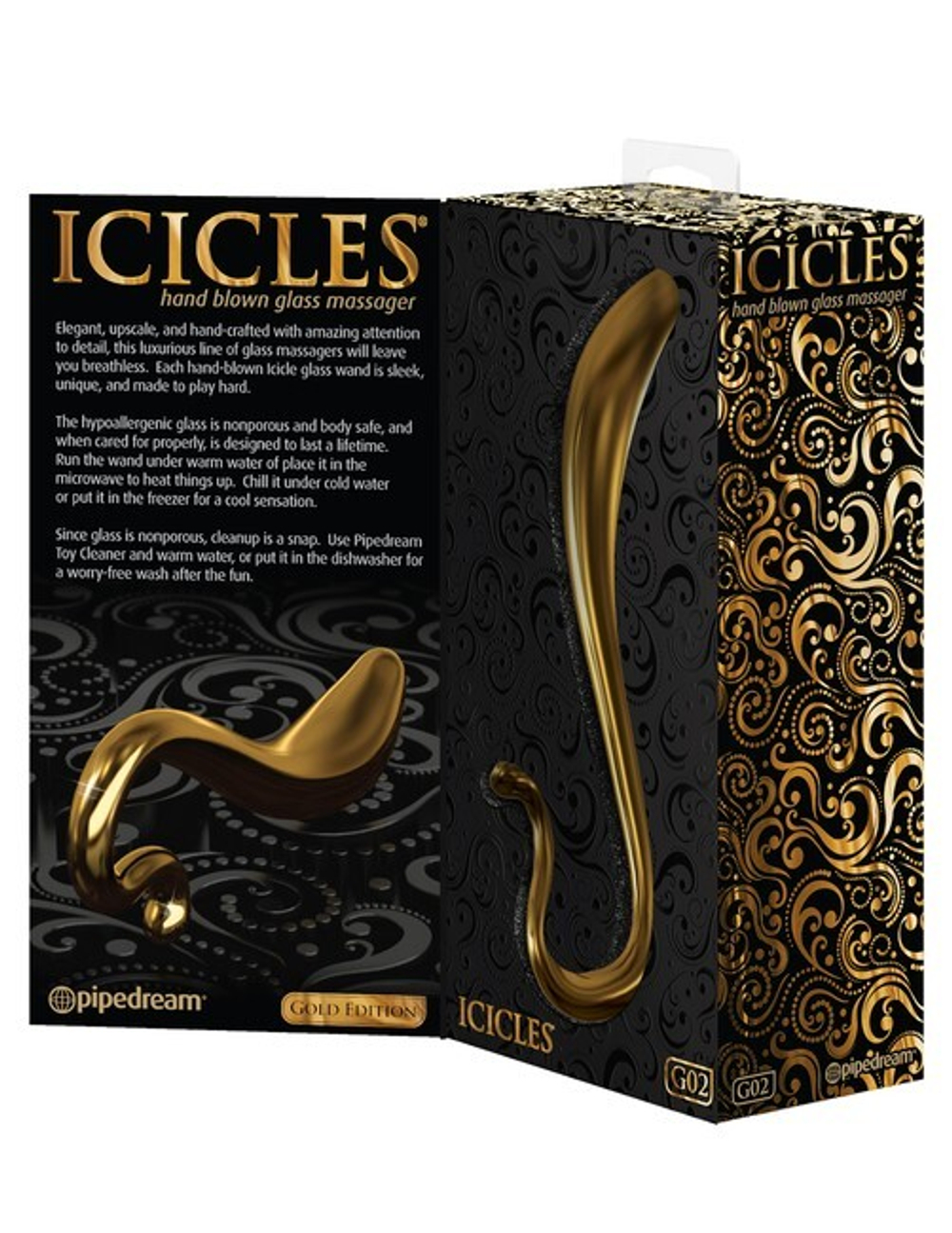 Фаллоимитатор ICICLES Gold Edition G spot G02 золотой (Цвет: золотой)