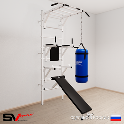 Шведская стенка Sv Sport 5263 (Турник рукоход/Брусья/Стойка/Скамья/Цепь/Мешок 30кг)
