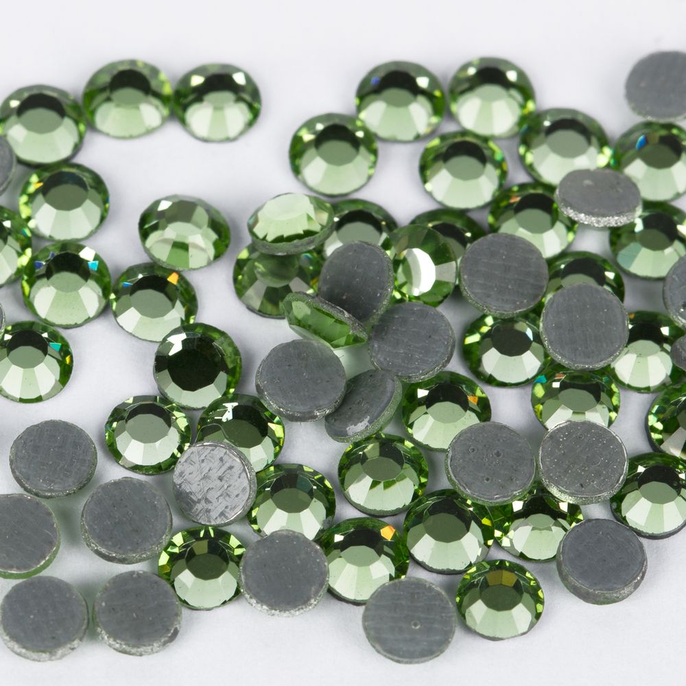 Стразы клеевые стекло 3.2 мм, 360 шт, SS12 №11 салатовый (Peridot), Zlatka ZRTG-1272