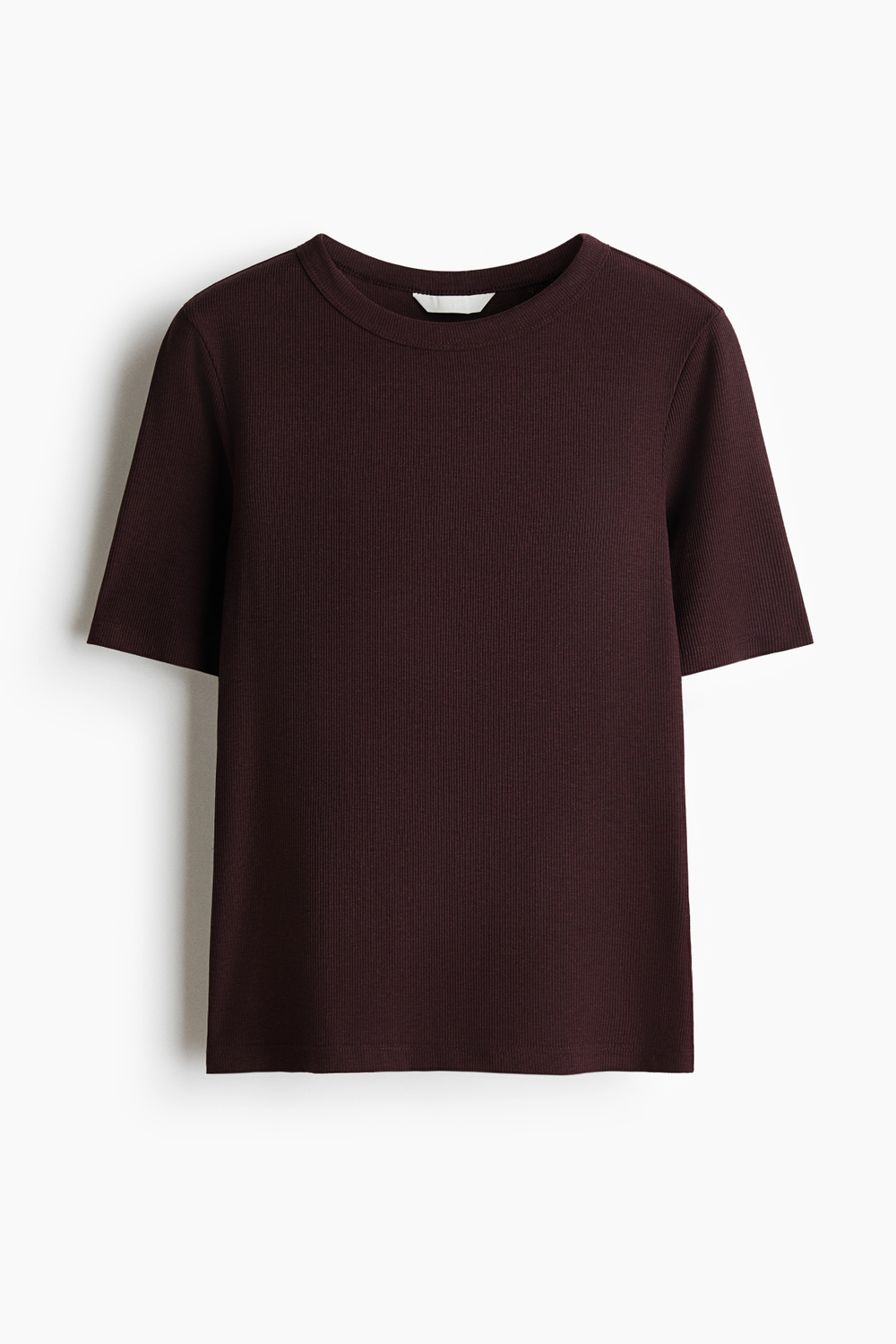 Облегающая футболка в рубчик — круглый вырез - H&M