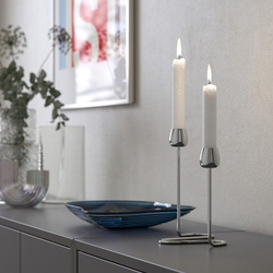IKEA SILVERPÄRON (ИКЕА СИЛВЕРПЭРОН) — Подсвечник для 2 свечей, серебристый, 20 см, фото 2