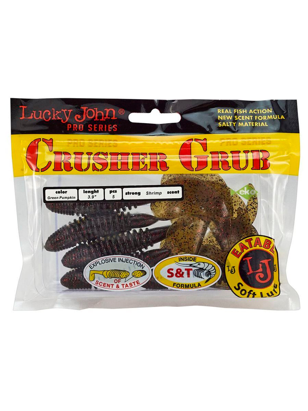 Твистеры съедобные искусственные LJ Pro Series CRUSHER GRUB 3,9in (09.90)/T50 5 шт. в упак.