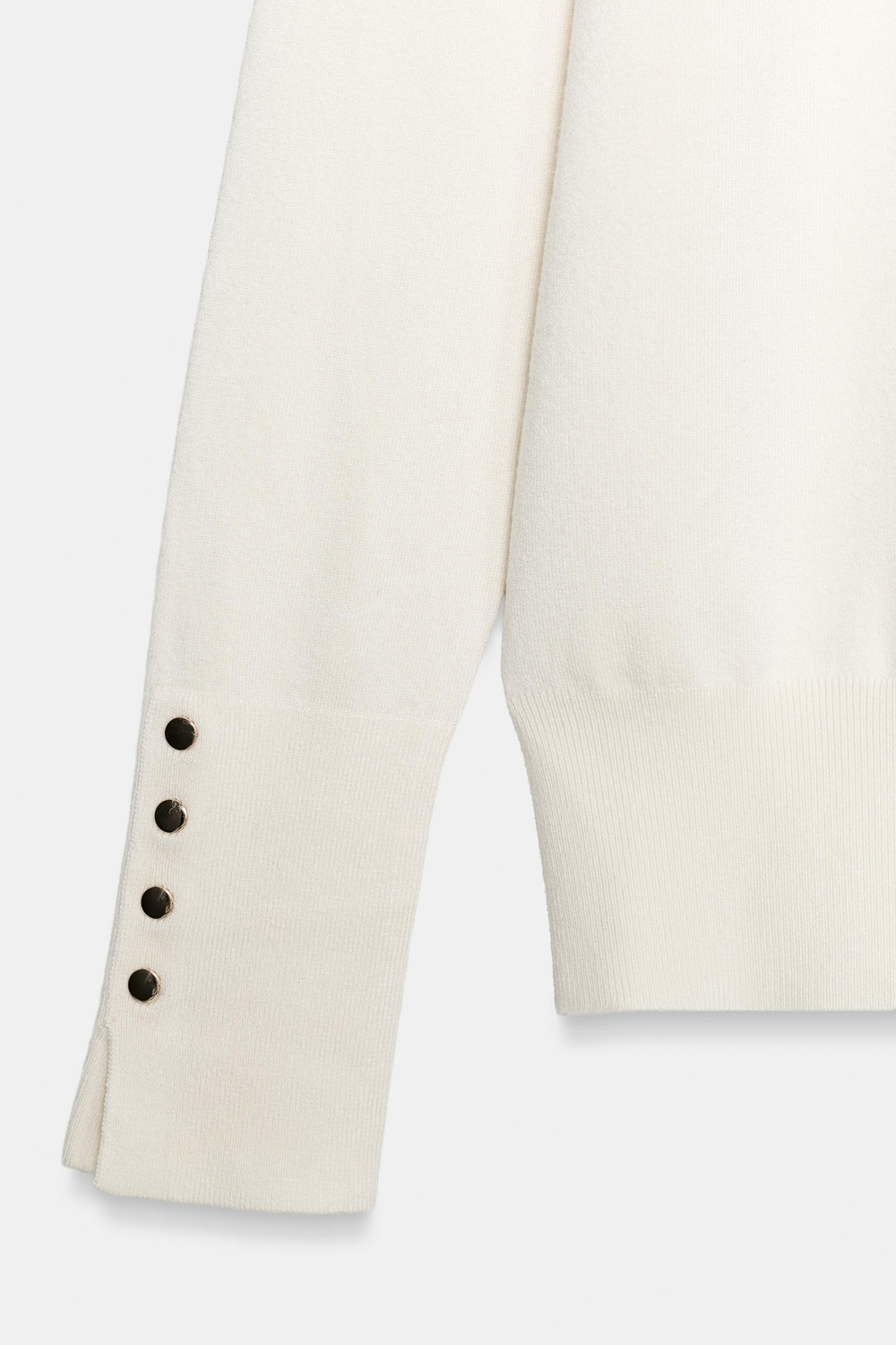 ZARA БАЗОВЫЙ ОДНОТОННЫЙ СВИТЕР, ЭКРЮ