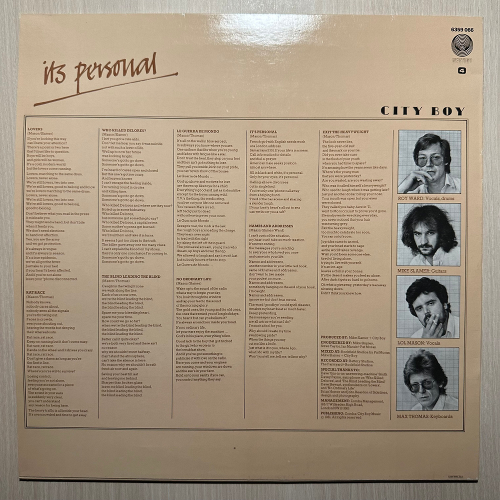 City Boy - It's Personal (Норвегия 1981г.)