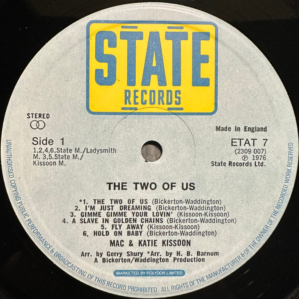 Mac And Katie Kissoon - The Two Of Us (Англия 1976г.)