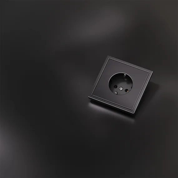 Накладка для розетки с заземлением Voltum S70 Антрацит VLSM000612