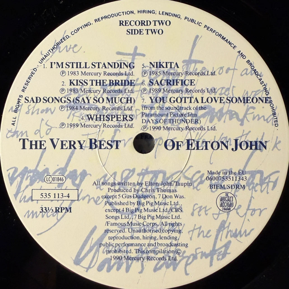 Elton John ‎– The Very Best Of Elton John 2LP (Европа 2014г.)