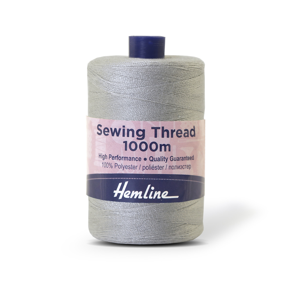Нить универсальная Hemline для шитья, 100% полиэстер, цвет серый, 1000 м (10013160/100123/3009177/1
