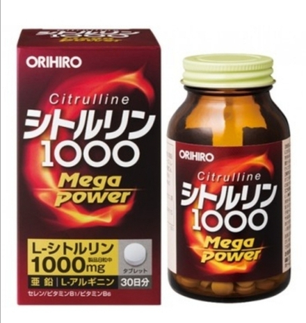 Orihiro Citrulline Mega Power 1000 Цитруллин, 240 штук.