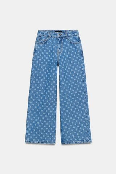 ДЖИНСЫ Z1975 CULOTTE С ВЫСОКОЙ ПОСАДКОЙ И ПРИНТОМ В ГОРОШЕК — ZARA