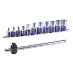 Набор торцевых головок 1/2"+3/8", TORX Е-стандарт, Е4-Е20, вороток, 12 предметов KING TONY 7112PR