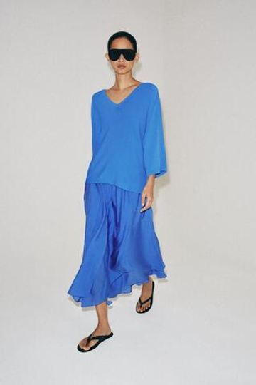 ZARA ЮБКА С ВОЛАНАМИ — ZW COLLECTION, СИНИЙ
