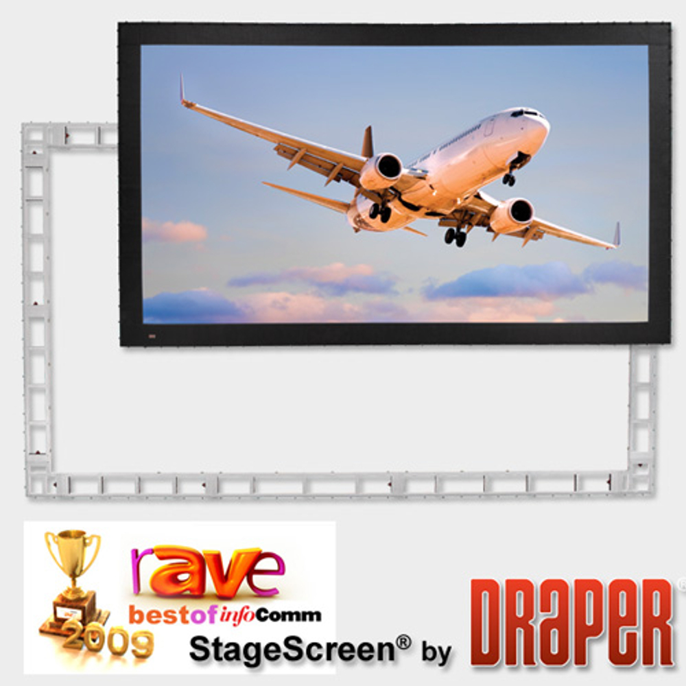 Мобильный экран Draper Stagescreen HDTV (16:9) 1400/551 686*1219 BM1300 (black backed, no legs) [383294]