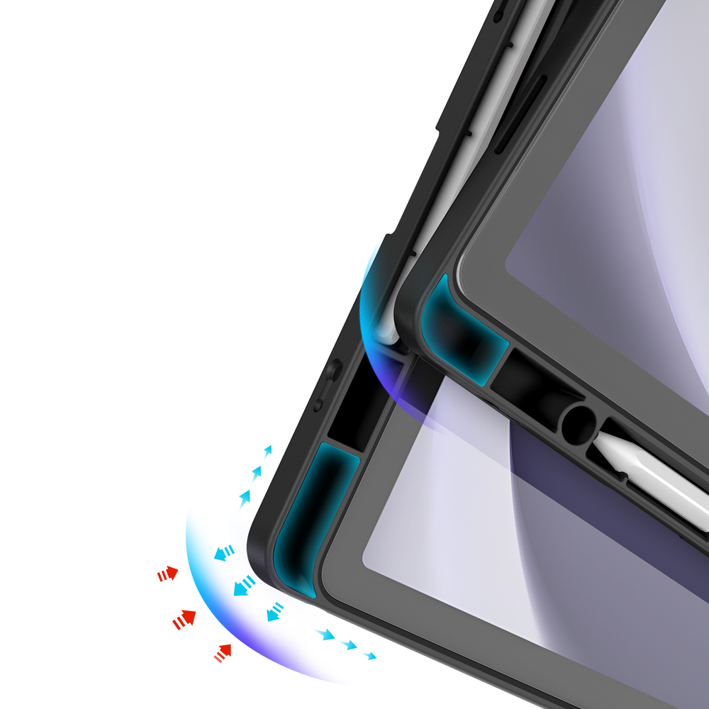Чехол книжка черного цвета для планшета Samsung Galaxy Tab A9 Plus и Tab 11 Plus, серия Magi Series от Dux Ducis