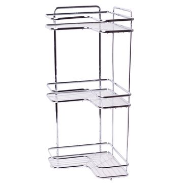 Полка для ванной 3-ярусная угловая Besser BS 0429D (36х27х62,5 см) из хромированной стали