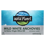 Wild Planet, Выловленные в диких условиях белые анчоусы в оливковом масле первого холодного отжима, 4,4 унц.(125 г)