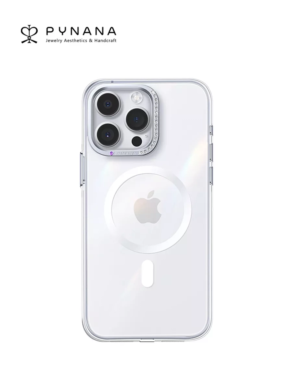 Чехол PYNANA для iPhone 15 PRO кристаллы SWAROVSKI Magsafe