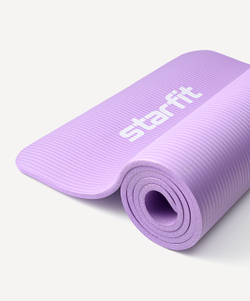 Коврик для йоги и фитнеса STARFIT FM-301, NBR, 183x61x1,0 см, фиолетовый пастель