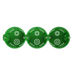 Коробка установочная ЭРА KUTS1-68-45-green зеленая 68х45мм для твердых стен с саморезами, один стыковочный узел IP20 | Коробки монтажные установочные для твердых стен