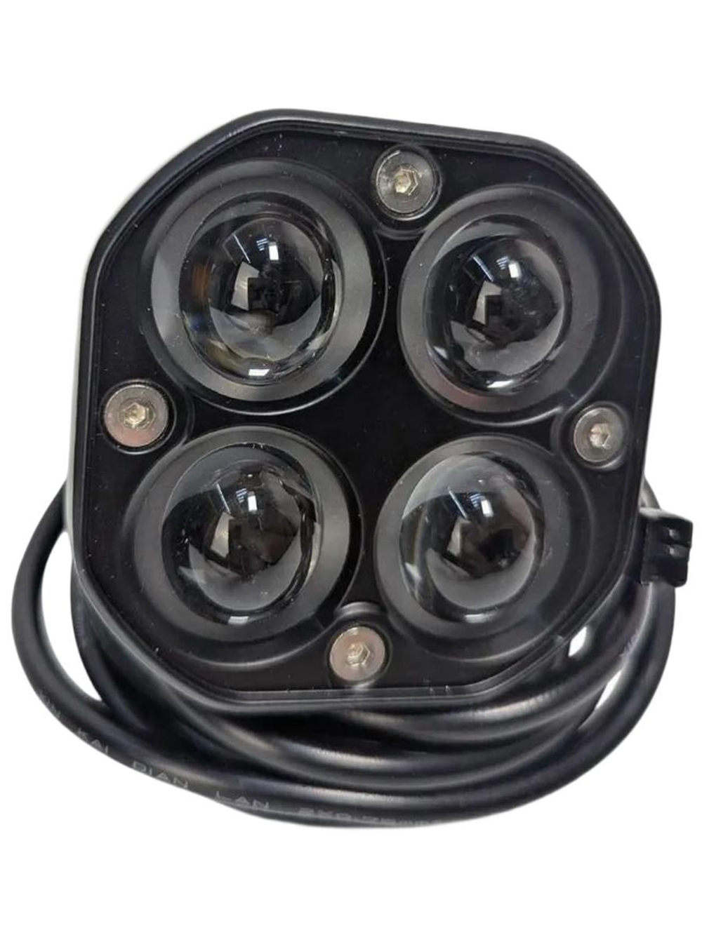 Фара 12v!!! 4 линзы провод 220см разъем 2pin для электровелосипедов