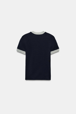 ФУТБОЛКА В РУБЧИК С КОНТРАСТНОЙ ОТДЕЛКОЙ — ZARA