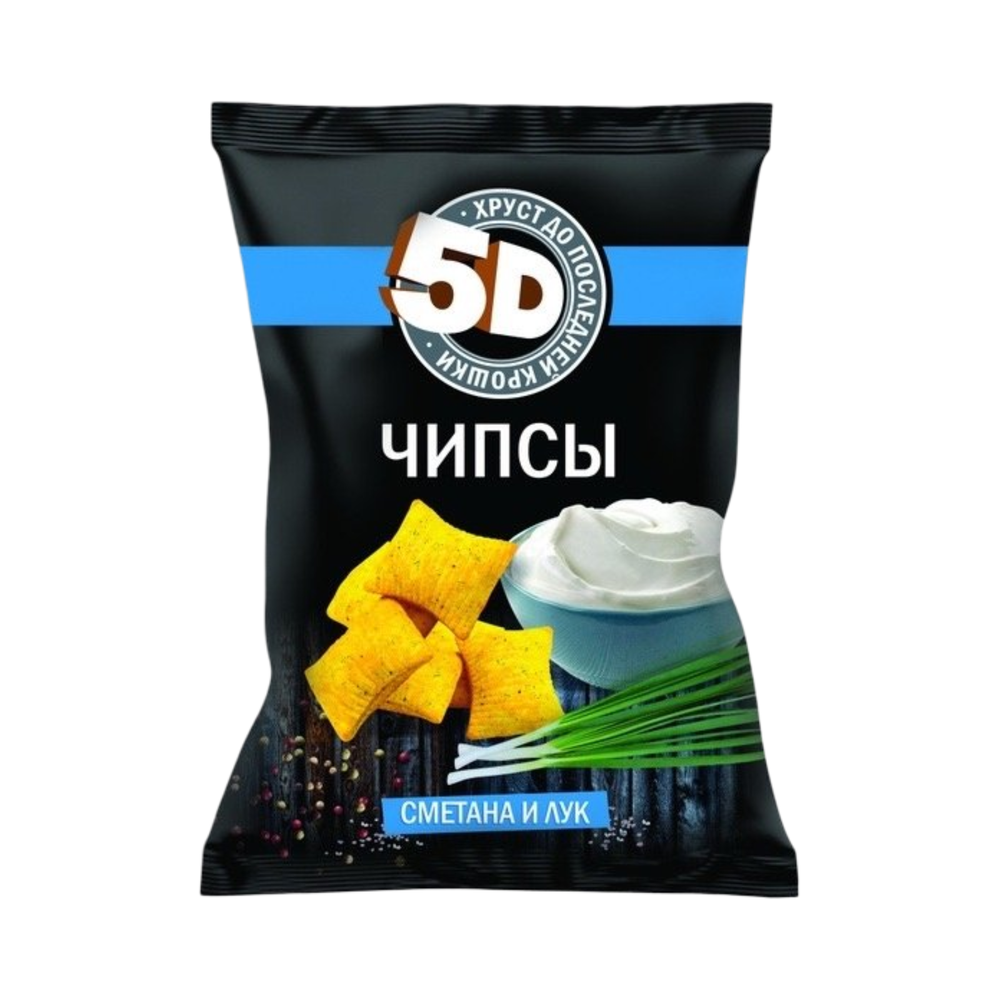 Чипсы "5Д" сыр со сметаной и зеленью 90г