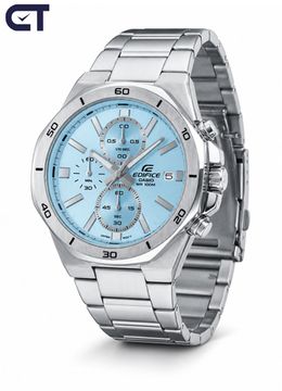 CASIO EFV-640D-2BVUDF EDIFICE мужские наручные часы — хронограф с восьмиугольным безелем и синим циферблатом