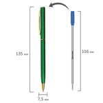 Ручка подарочная шариковая BRAUBERG "Slim Green", корпус зеленый, узел 1 мм, линия письма 0,7 мм, синяя, 141404