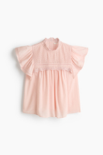 Блузка с кружевной лентой и рукавами-воланами - H&M