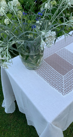 Скатерть 180x300 и 12 салфеток Palombella Guinone Elite сливочные