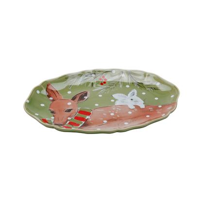 Тарелка Casafina By Costa Nova Deer Friends Green df623-grn-g(ta321-01214q)