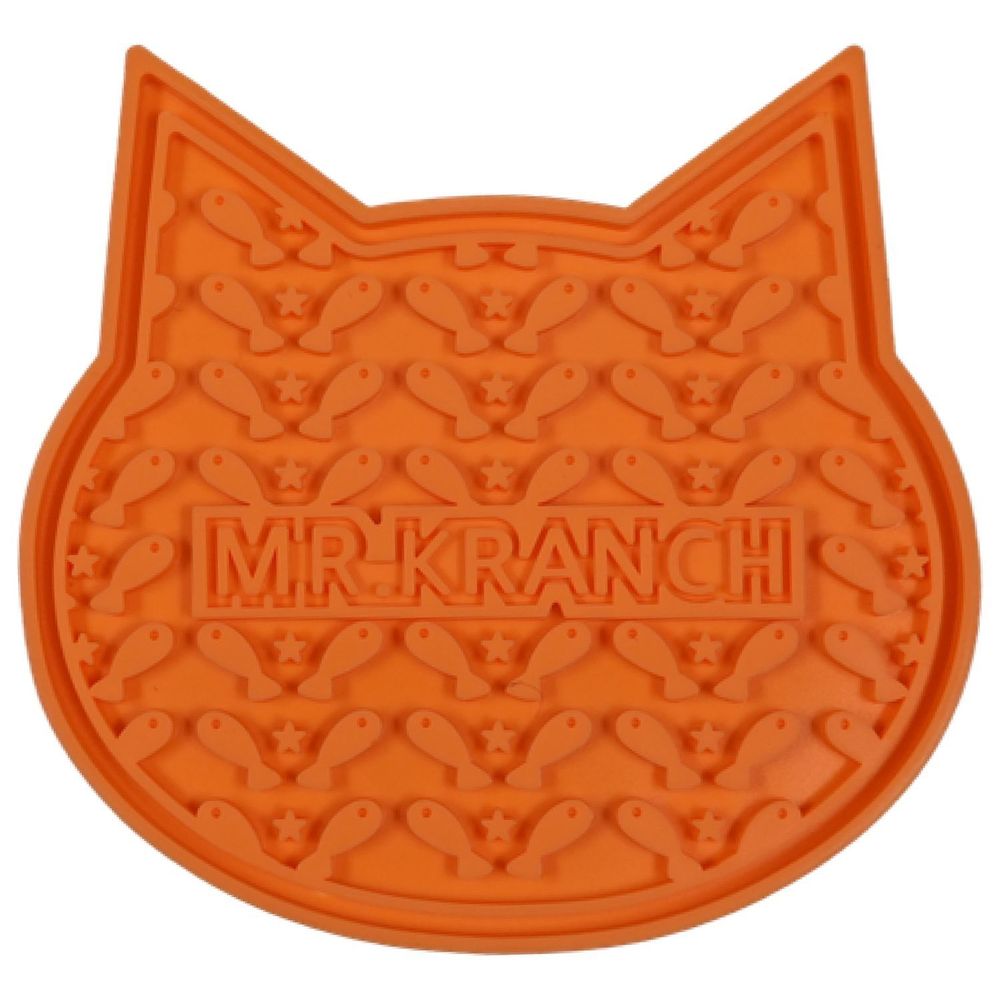Лизательный коврик Mr.Kranch для медленного поедания силиконовый 12*12 см оранжевый на присосках Лизательный коврик Mr.Kranch для медленного поедания силиконовый 12*12 см оранжевый на присосках