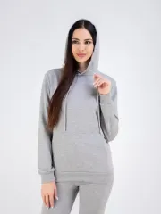 Худи без начеса с капюшоном однотонное модное