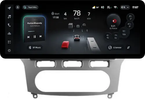 Магнитола для Ford Mondeo 4 2007-2010 (рамка серебро) - Teyes CC4PRO монитор 12.3" 2K QLED + рамка 10, Android 13, Быстрейшая, Snapdragon 778G, ИИ, CarPlay, DSP, 4G SIM-слот