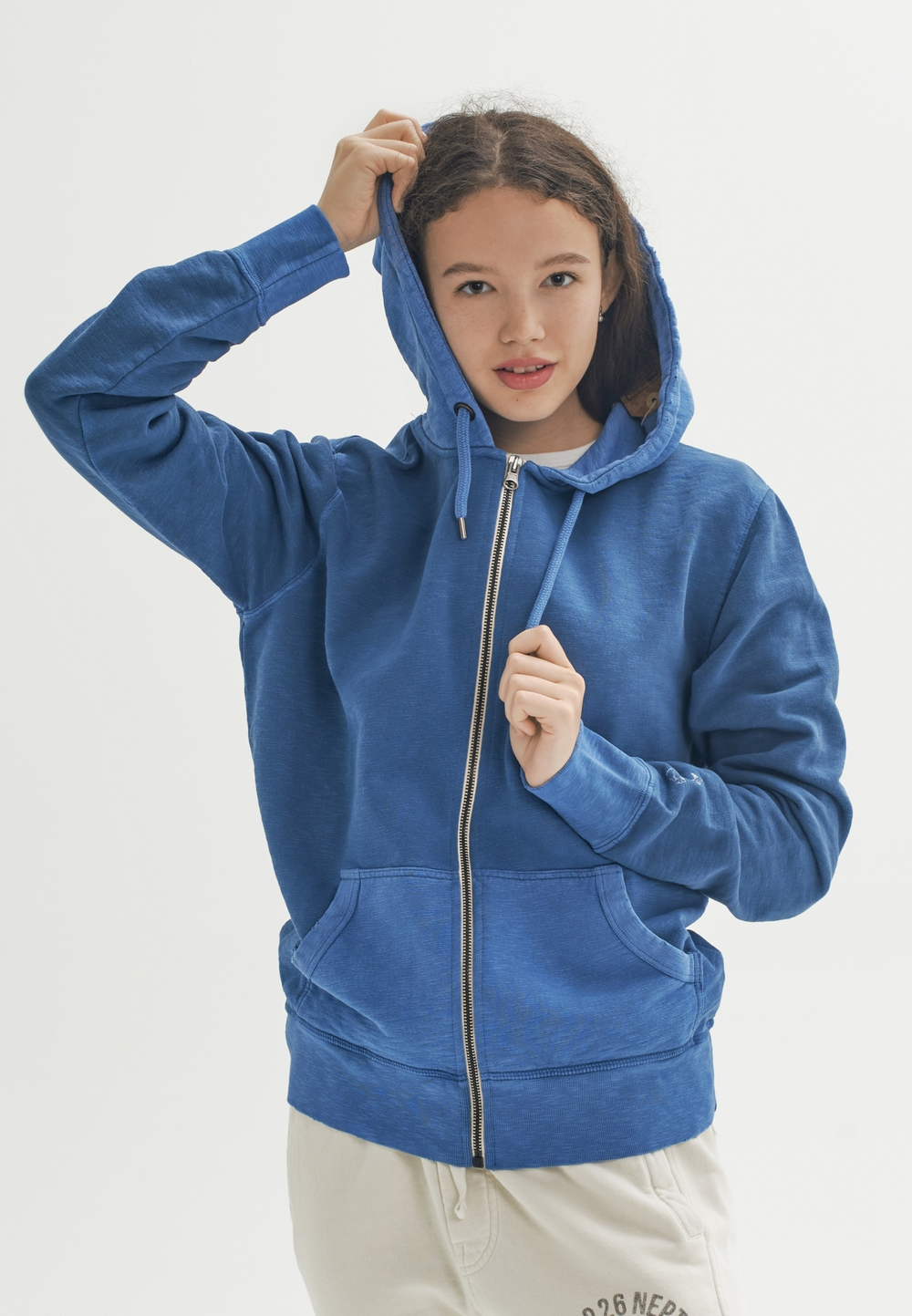 Худи на молнии Bowery NYC Space Wash Blue