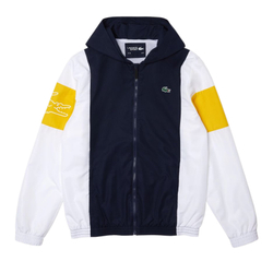 Мужская теннисная кофта Lacoste Men's Sport Hooded Colorblock Zip Jacket - navy blue/white/yellow/white