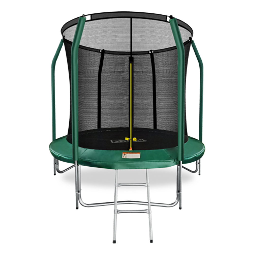 ARLAND Батут премиум 8FT с внутренней страховочной сеткой и лестницей (Dark green)