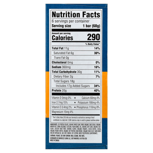 Clif Bar, Builders® Protein Bars, Chocolatey Peanut Butter, 6 Bars, 2.4 oz (68 g) Each