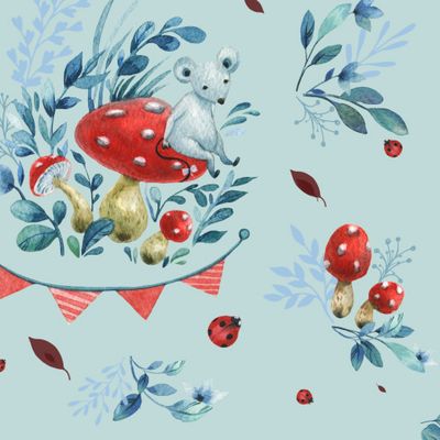 Мышонок и божьи коровки