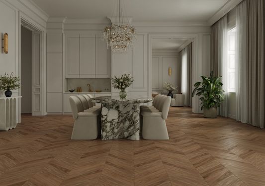 Инженерный ламинат Signature - Обсидиан Шеврон XL Дуб Корица Cinnamon Valley (LF703-33)