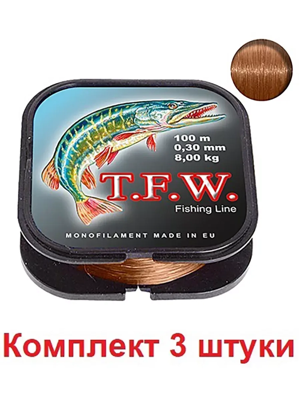 леска рыболовная T.F.W. 0,40mm 100m, 3 штуки