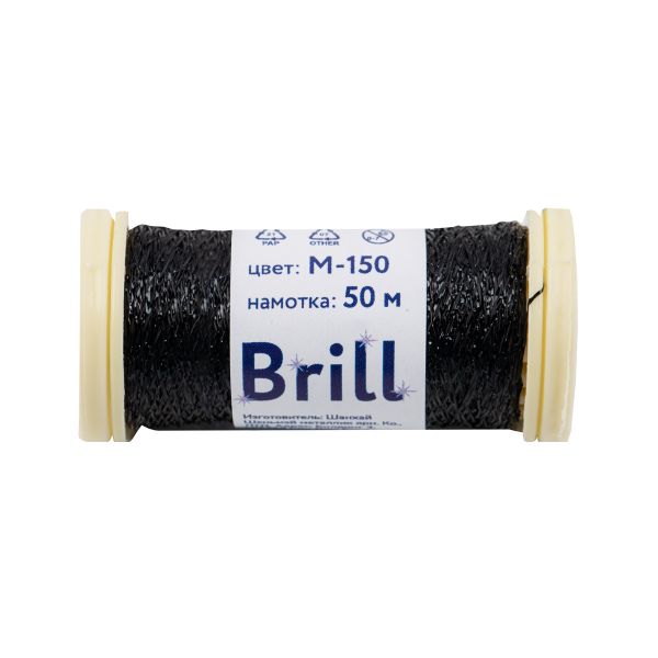 Мулине Gamma металлик M 5 мотков по 50 метров, M-150 черный, Gamma BRILL