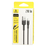 Usb Кабель-зарядка Lightning Baseus Cafule 1м (CALKLF-BG1) чёрно-серебристый