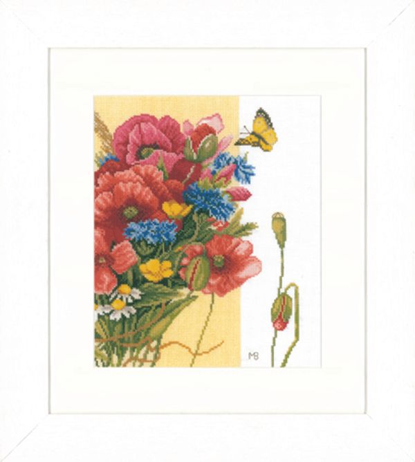 Набор для вышивания нитками Lanarte, Poppies, 24х29 см