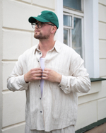 Рубашка "Linen stripe" бежевая