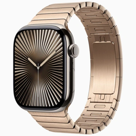 Умные часы Apple Watch Series 10 LTE 46 мм Natural Titanium Case Gold Link Bracelet - M/L