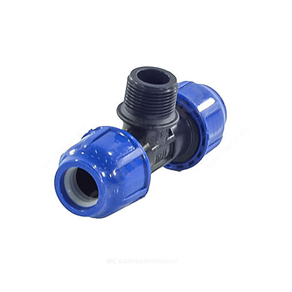 Тройник компрессионный ПЭ Дн 32х1/2"х32 НР Ру16 RTP (РосТурПласт) 14533