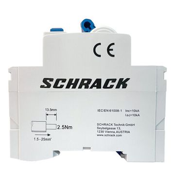 УЗО Schrack Technik 2P 25A 10mA тип AC 6kA Amparo AR602201-- (ВДТ)