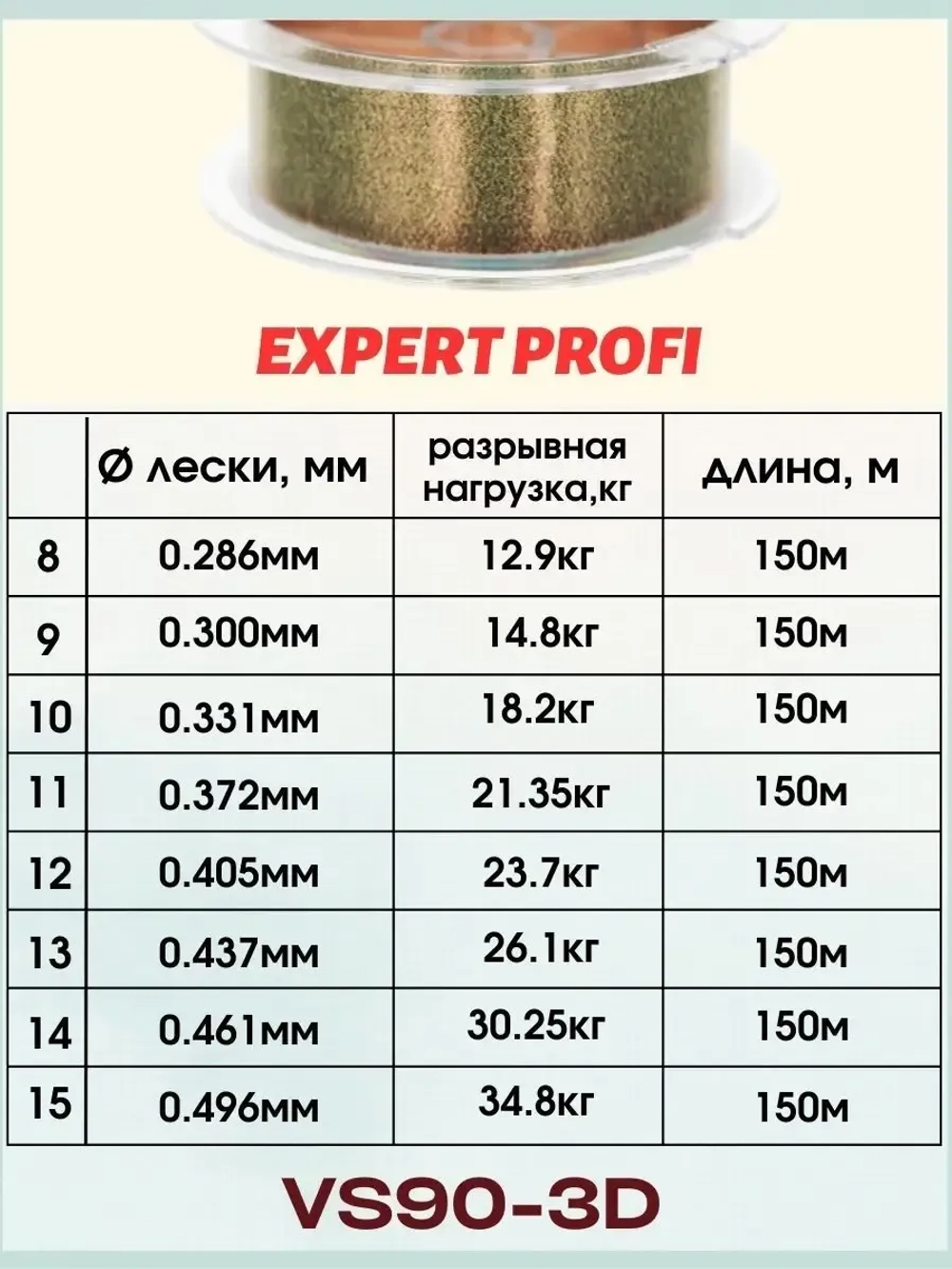 Леска Expert Profi VS90-3D HAMELEON 150м
