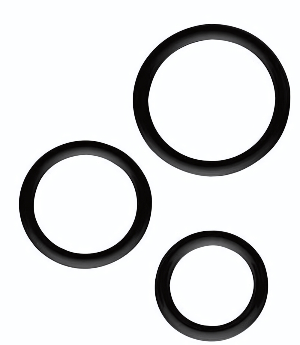 Набор из 3 эрекционных колец SILICONE COCKRINGS (Цвет: черный)